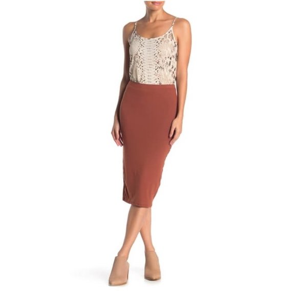 Velvet Torch Knit Bodycon Midi Skirt - Picture 1 of 4